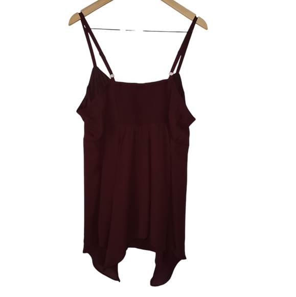 Torrid plus size georgette hanky hem babydoll cami burgundy size 2 (18-20) - Picture 8 of 8
